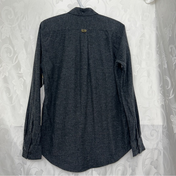 NWT Five Four Hakuba Charcoal Long Sleeve Flannel Button Down Collared Shirt - Picture 5 of 11